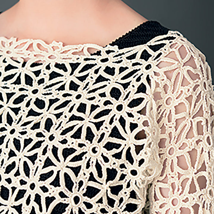 Lace motif pullover