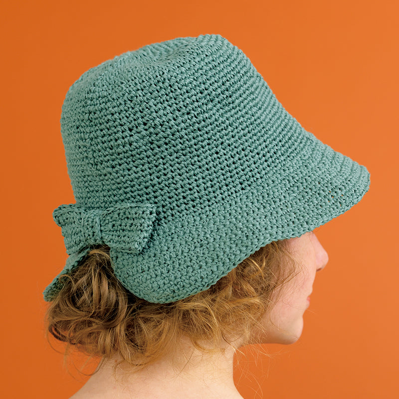 green ribbon hat