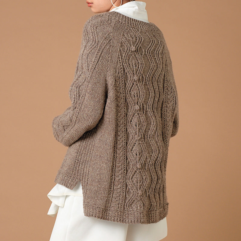 Brown mix Aran sweater