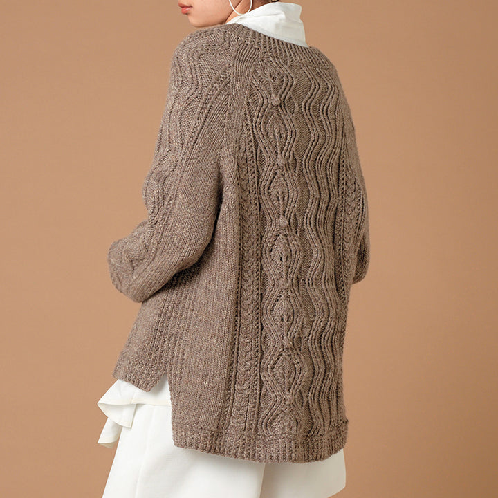 Brown mix Aran sweater