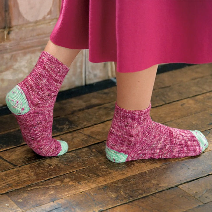 2-eye rubber knit socks