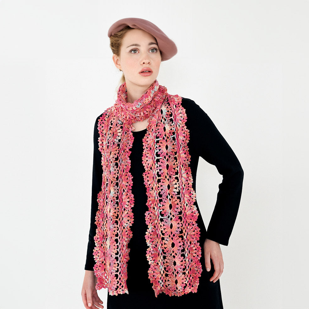 Pink tiered shawl