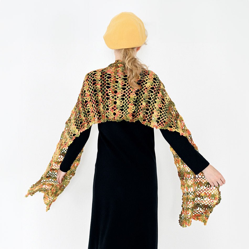 Yellow step-dyed shawl