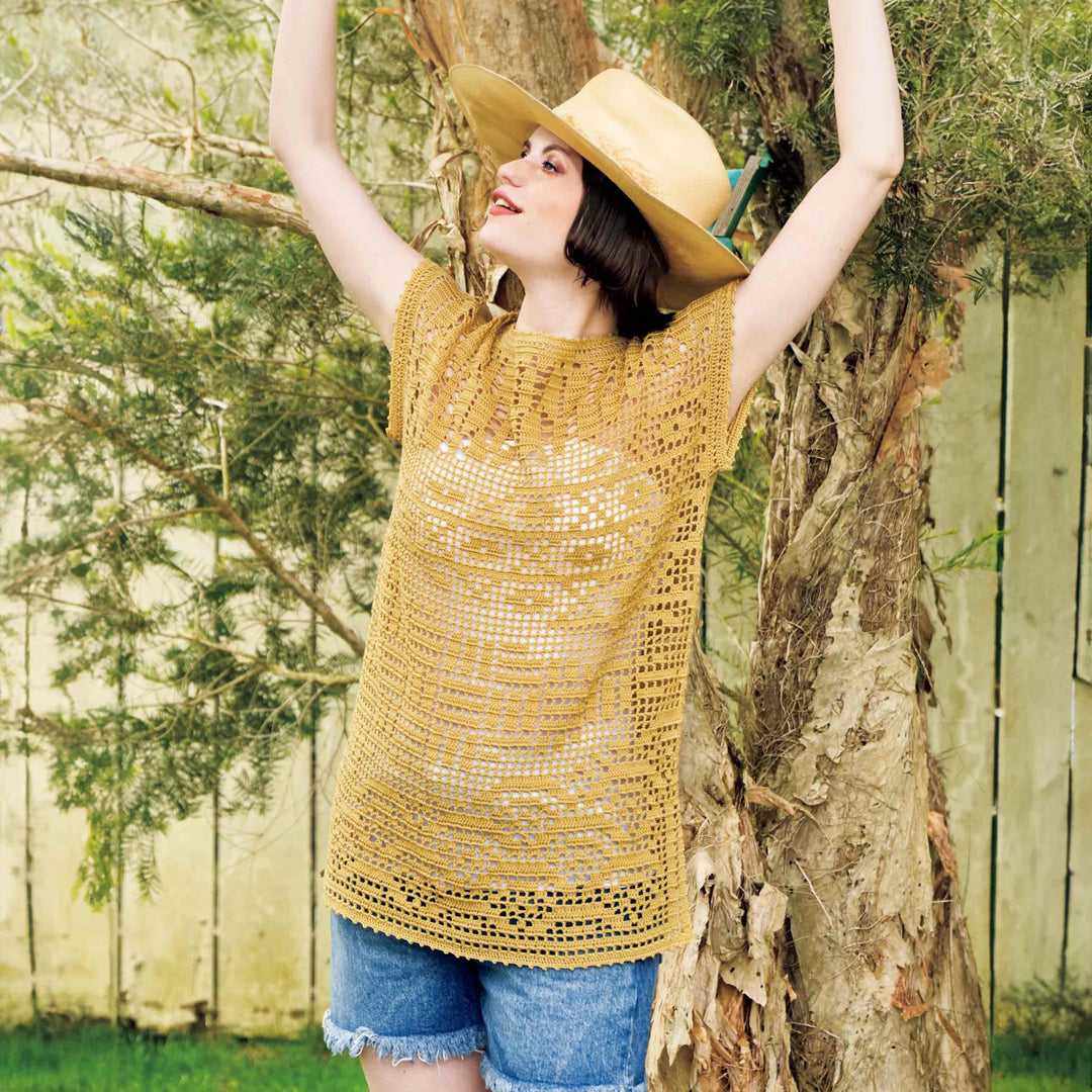 French tunic with grid lace