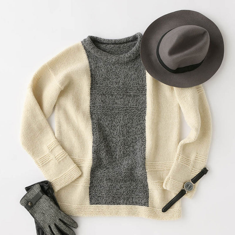 Raw and gray men's pullover