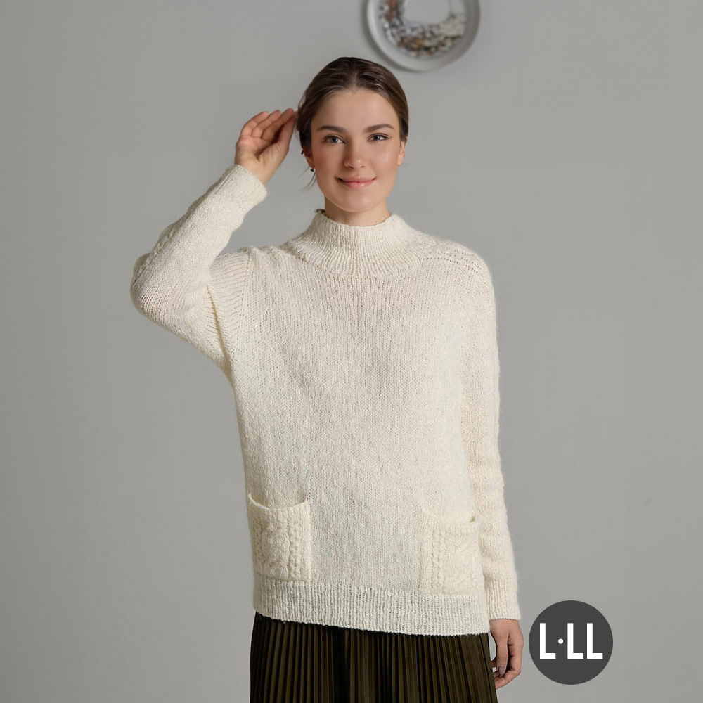 Top-down epaulet sweater [L/LL]