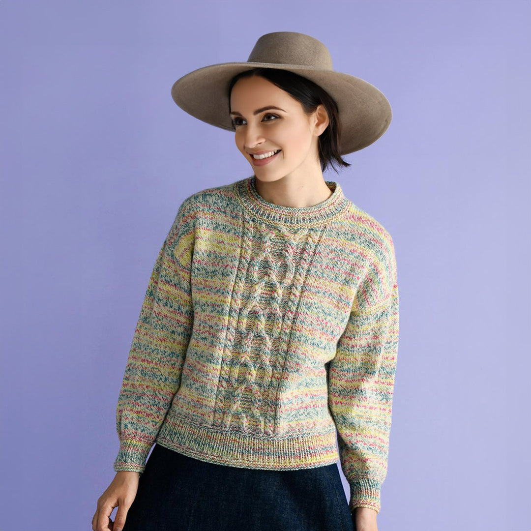 Cable pattern short pullover