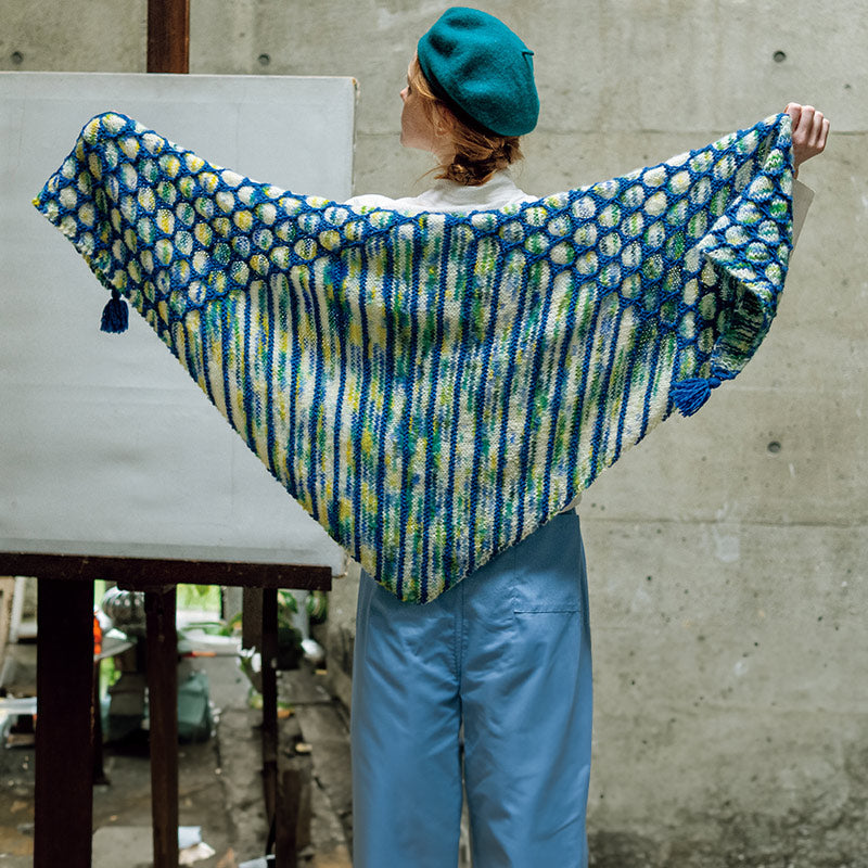 blue triangular shawl