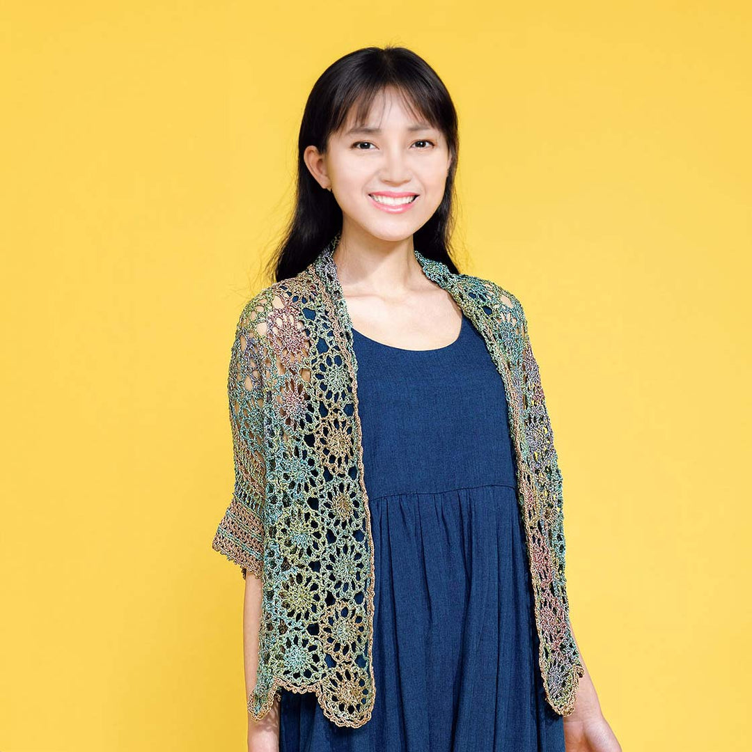 Continuous motif cardigan