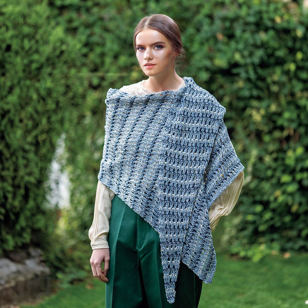 afghan knitted triangular shawl