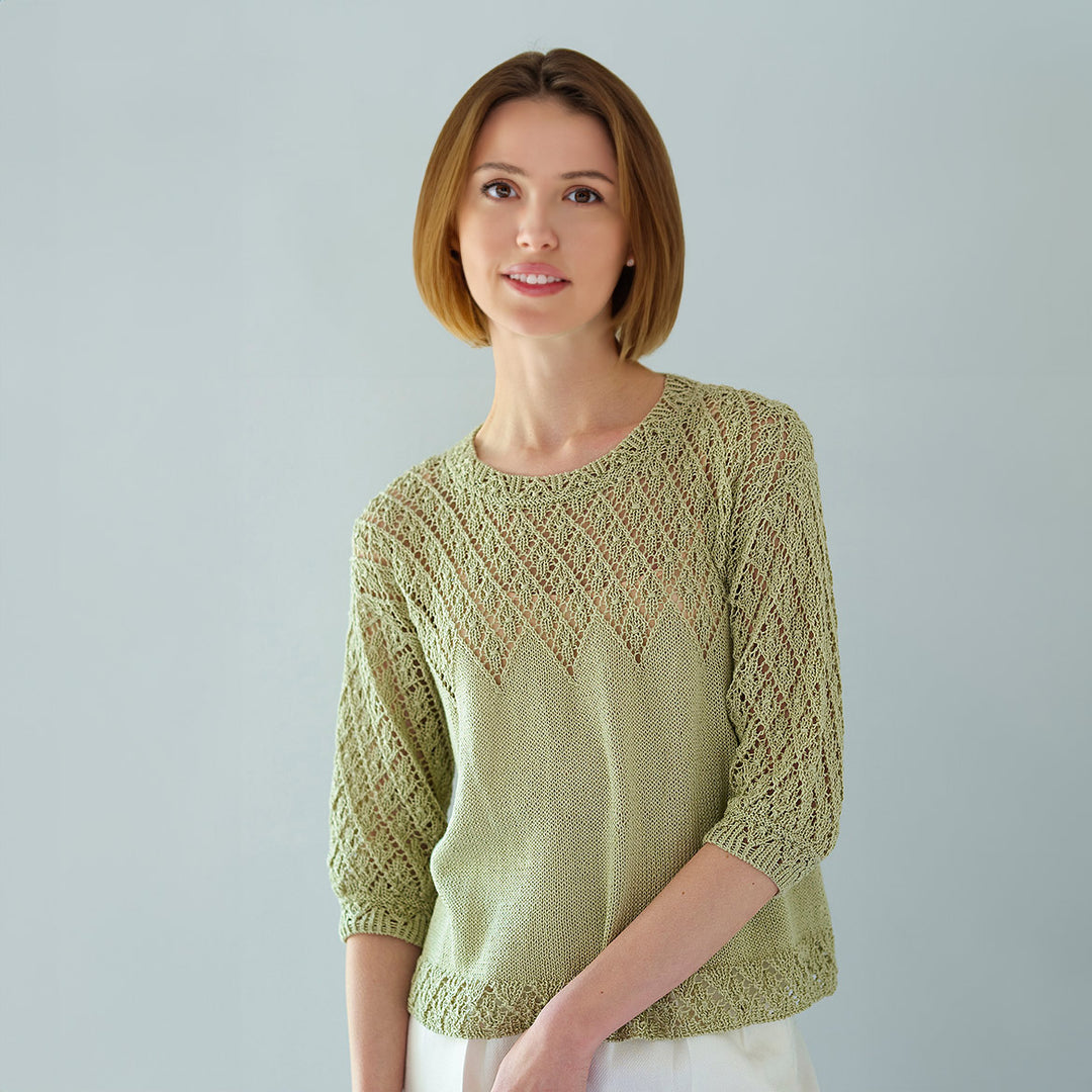 Diamond pattern spring pullover