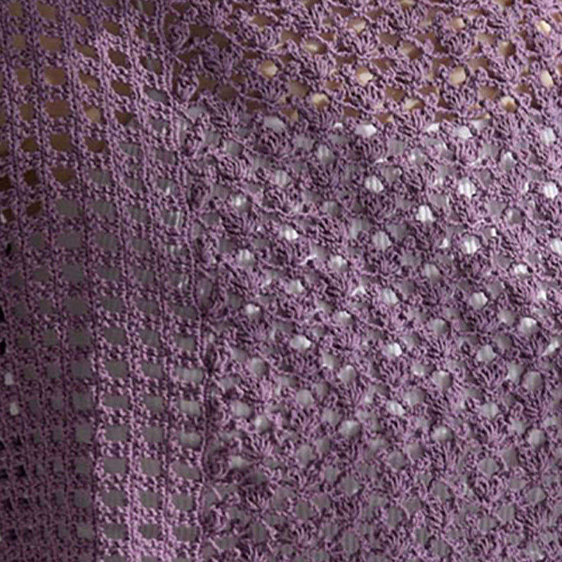 purple openwork pullover