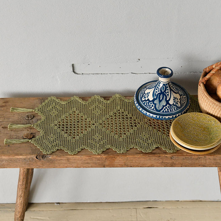 green table runner