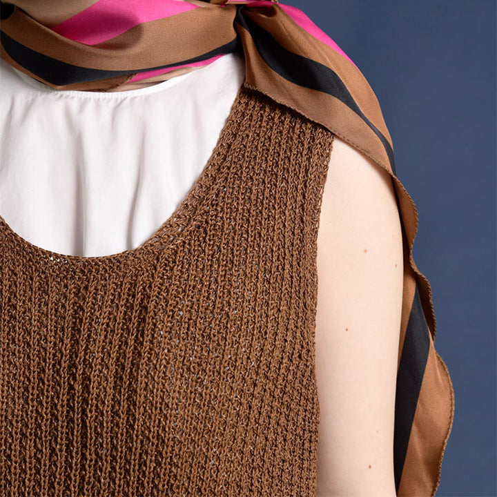 brown simple vest