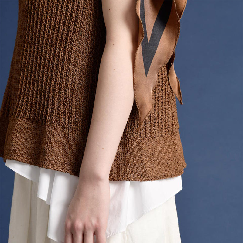 brown simple vest