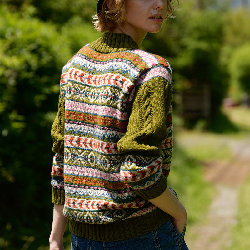 fair isle high neck pullover