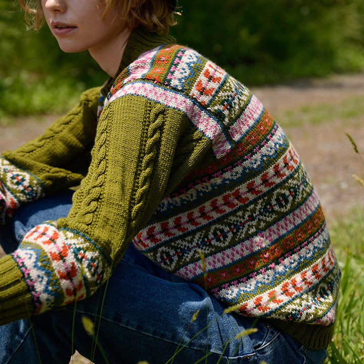 fair isle high neck pullover