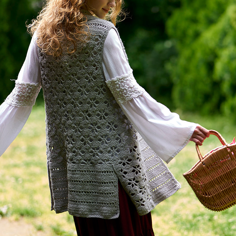 gray long gilet