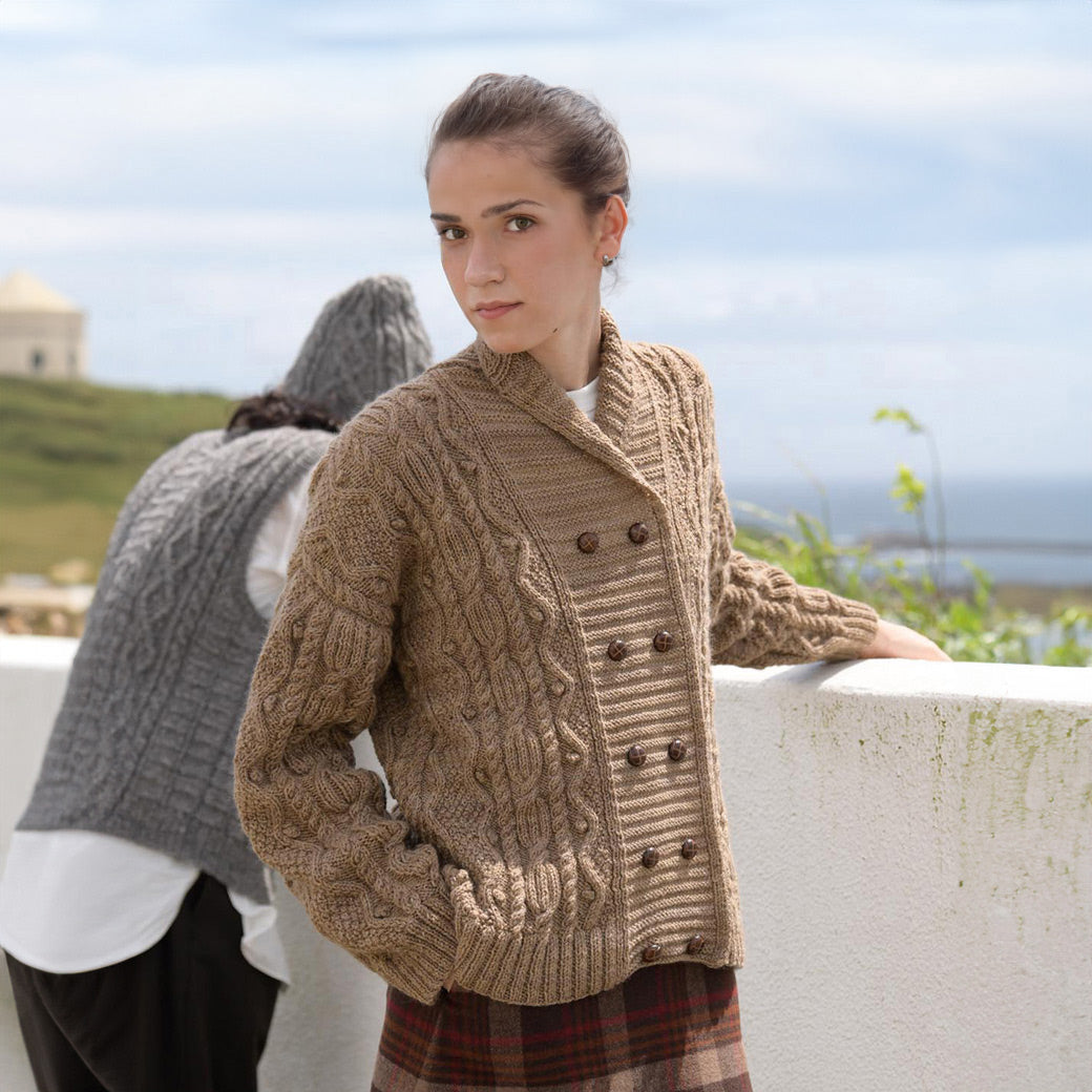 light brown aran jacket