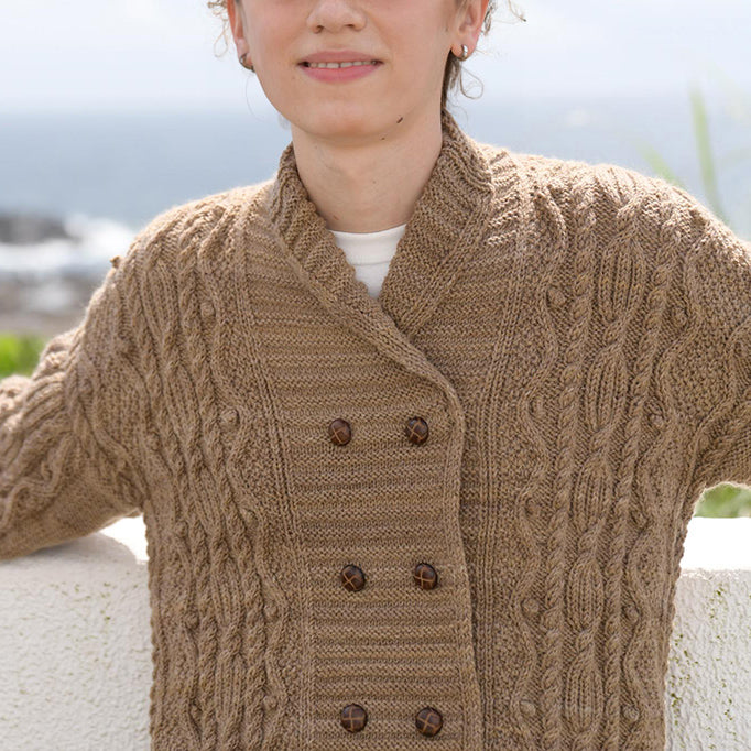 light brown aran jacket