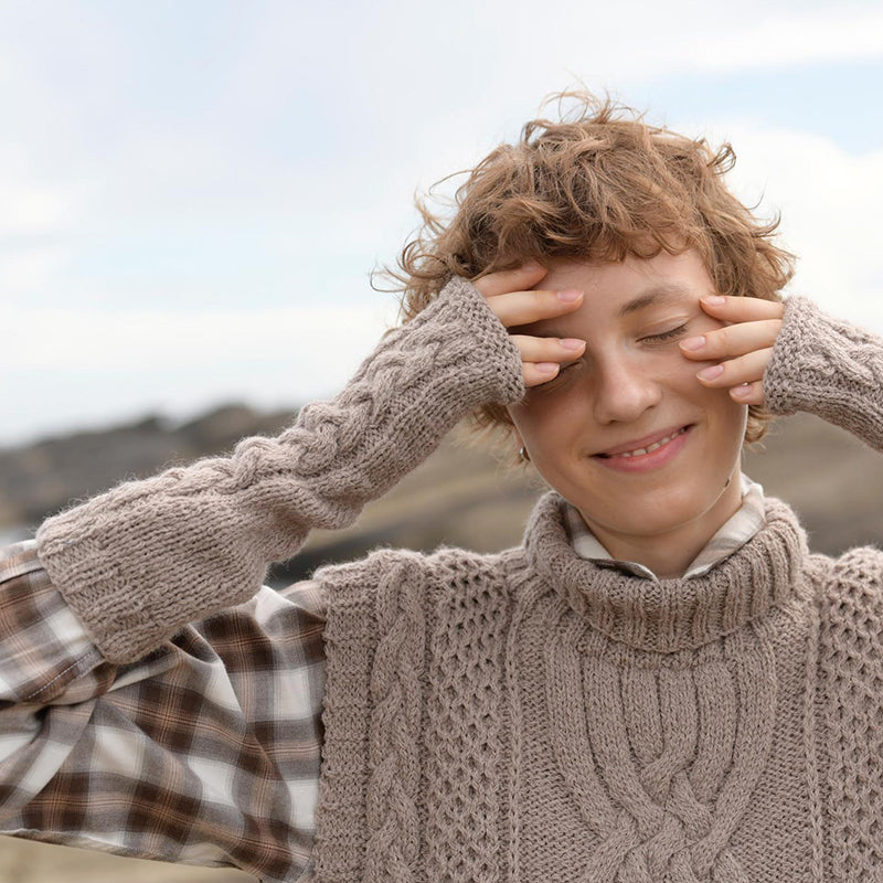 light brown arm warmers