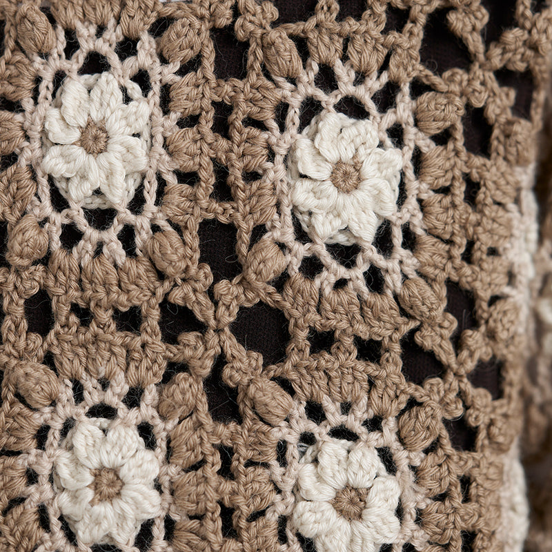 Cardigan with brown motif