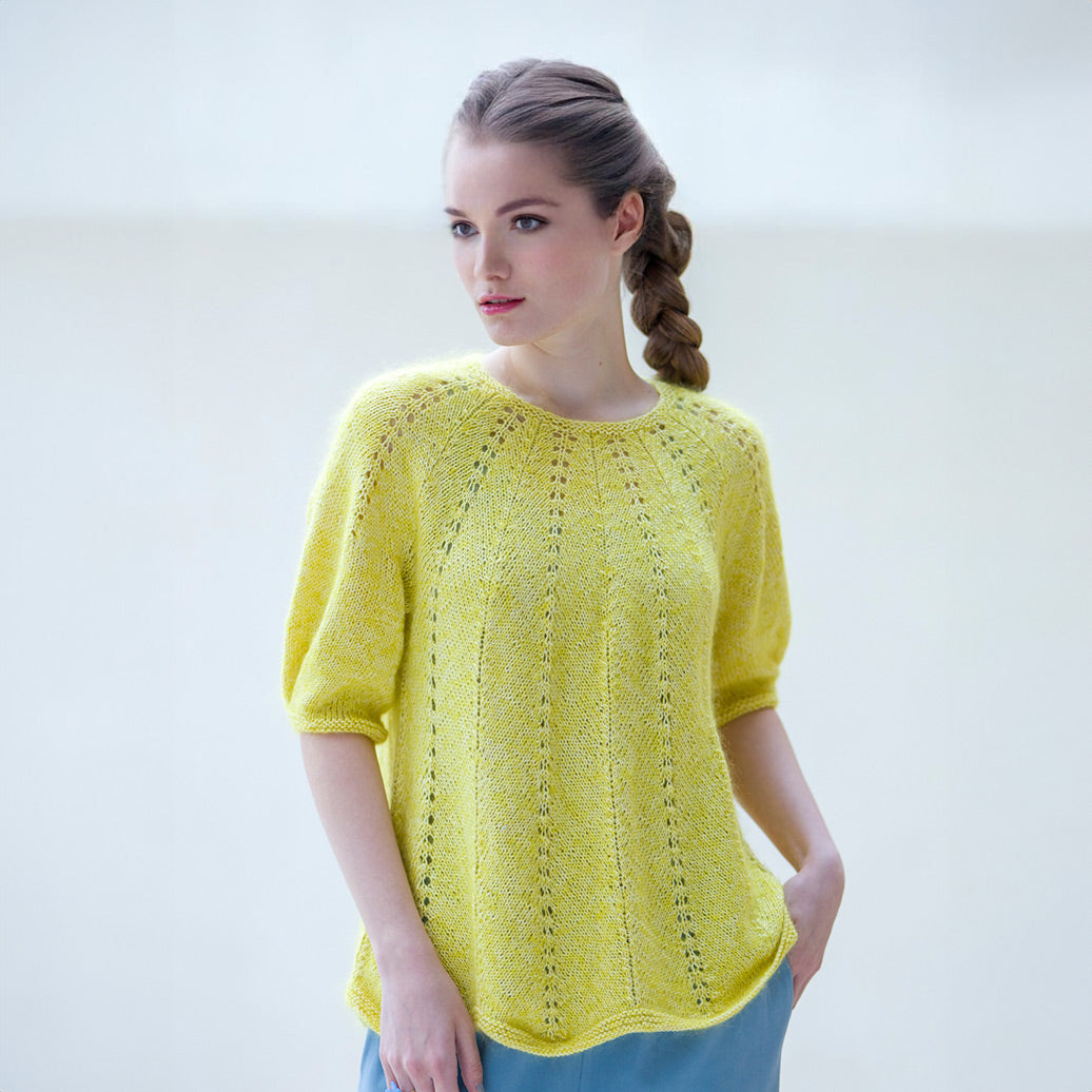 Gentle flare top-down pullover