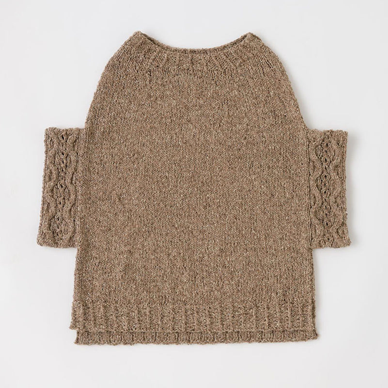 Pullover knitted with thick yarn [L/LL]