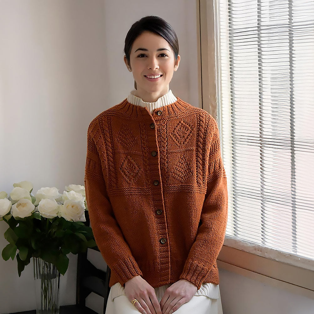 orange cardigan